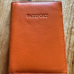 Passport… Orange Leather Passport Holder